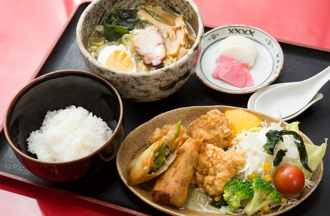 唐揚げ定食 ラーメン付き